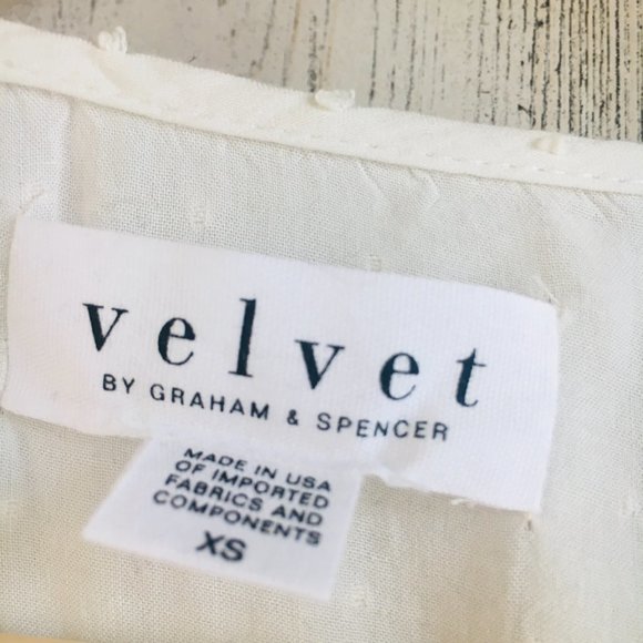 Velvet Graham Spencer Swiss Dot Ruffle Hem Top - Picture 4 of 11